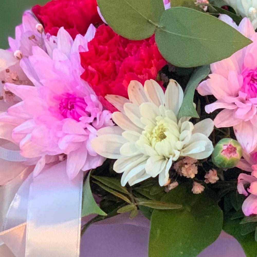 Цветы в коробочке розово белые Цветы в коробочке розово белые